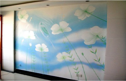  江阴画墙绘怎么画好白云的蓬松感？