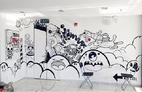  江阴手绘墙并非传统涂鸦。